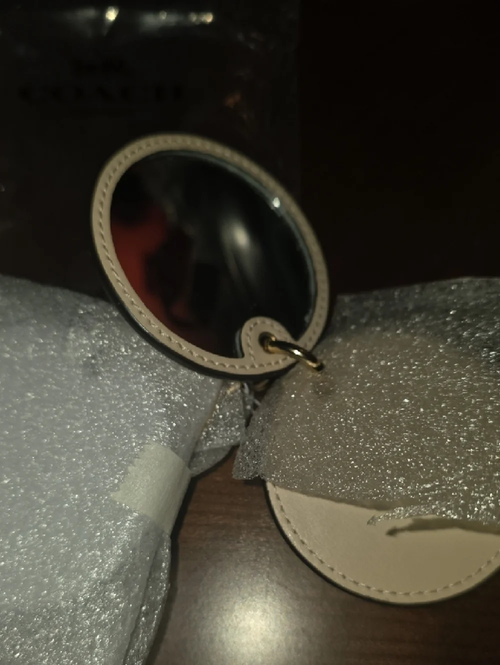 Coach Pink Floral Leather Keychain Charm - Picture 2 of 5